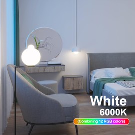 XRise E12 LED Bulb 2.5W Dimmable RGB+White Color Changing with Remote Control Equivalent 25W Halogen E12 Base LED Light Bulbs 6000K 250LM, No Flicker,2 Pack