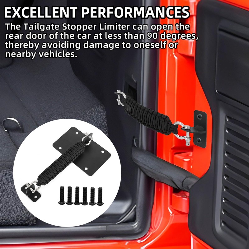 Alpha Rider Rear Door Check Strap Tailgate Stopper Limiter Removable