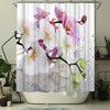 WELMECO Orchid Flower Shower Curtain Floral Shower Curtain 72x72inch Polyester
