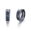 Viking Mens Hoop Earrings 925 Sterling Silver with Gemstone Celtic