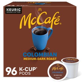 McCafe Colombian, Single Serve Coffee Keurig K-Cup Pods, Medium Roast, 96 Count (4 Packs of 24)