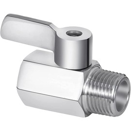 Dovhmoh Shower Shut Off Valve, 304 Stainless Steel Mini Ball Valve NPT Thread(1/2Inch Male x 1/2Inch Female),1 Pack