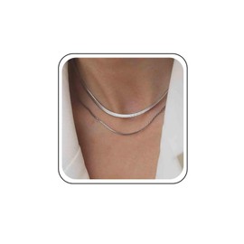 Xmsrn Vintage Layered Snake Chain Necklace Snake Chain Choker Necklace Herringbone Chain Gold Punk Link Chain Necklace Layering Chain For Women, Zinc, No Gemstone