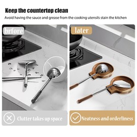 Acacia Spoon Rest for Kitchen Counter – Smooth Round Wooden Utensil Holder with Swirl Pattern, Non-Slip Design for Spatulas, Tongs & Coffee Spoons, Stylish Gift for Cooking Enthusiasts