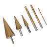 6PCS Step Drill Bit Set Hex Shank Electric Step Drill