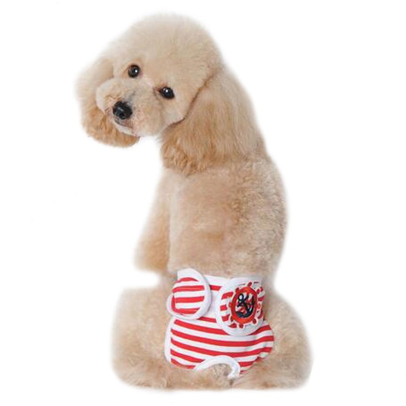ふく福 ペット犬用 生理 パンツ 犬マナーパンツ 雌犬生理用品 お出かけ 船錨柄 (1個,色ランダム) (M)