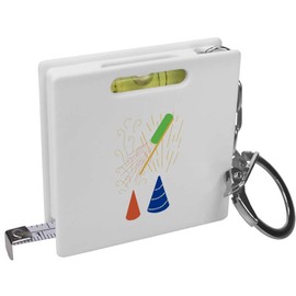 Azeeda 'Fireworks Exploding With Colour ' Keyring Tape Measure/Spirit Level Tool (KM00040070)
