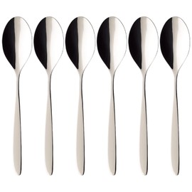 Villeroy & Boch SoftWave Table Spoons Set of 6 No. 1264440040 and Set of 4 EKM Living Stainless Steel Straws