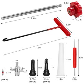YTFRL 23 PCS Quick Tire Valve Change Tool, Tire Valve Stem Core Removal Tool with 4 TR413/ TR414 Valves, Quick Replacement Kit for Replacing Leaky Valves in Cars ATVs Trucks