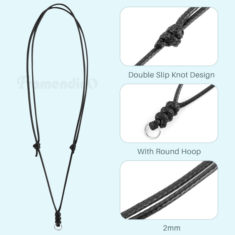 Framendino, 5 Pack Adjustable Necklace Cord for Pendants Rope with