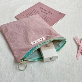 에브리테일 젤라또 배색 지퍼 파우치 Everytail Gelato Color Block Zip Pouch
