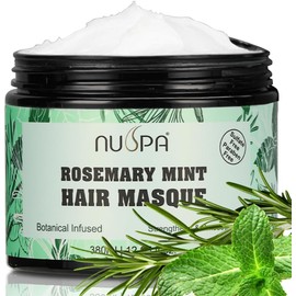 Mascarilla Capilar De Romero Y Menta Para Cabello Dañado, Seco Y Encrespado. Contra La Sequedad Y El Daño. Mascarilla Acondicionadora Profunda Con Reparación Intensiva De Enlaces.