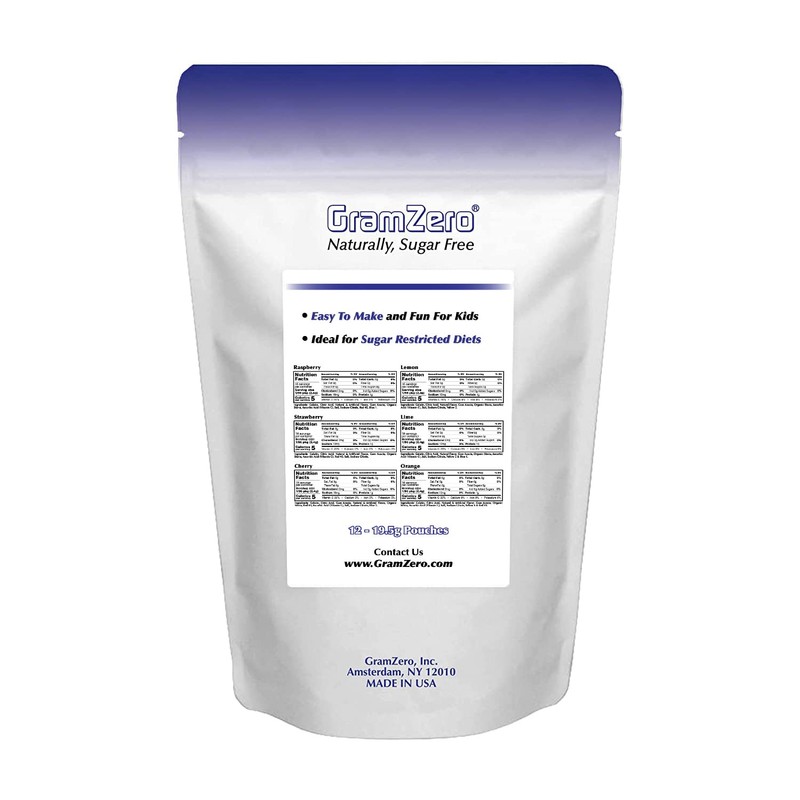 GramZero Variety (Raspberry, Strawberry, Cherry, Lemon, Lime, Orange) Sugar Free