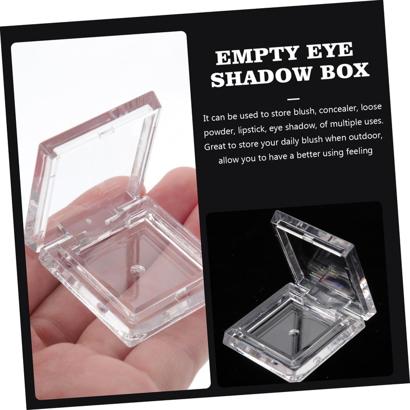 BIUDECO 4pcs Empty Eyeshadow Pans Refillable Square Cosmetic Cases Lightweight