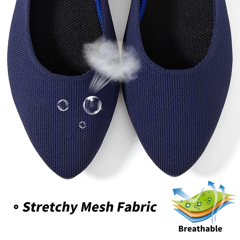 BABUDOG - Zapatos planos de malla para mujer, negros, cómodos
