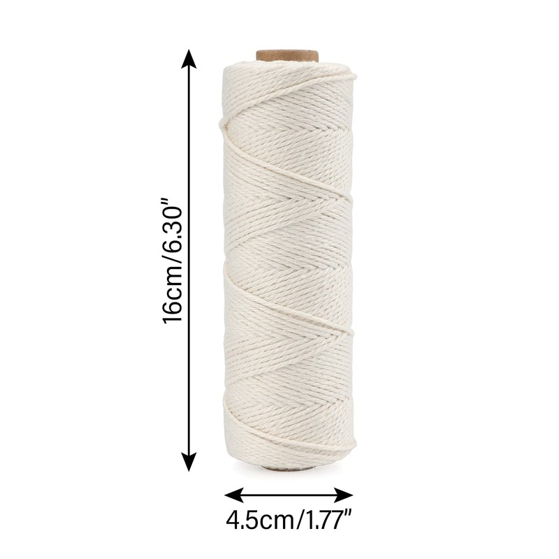 G2PLUS 100M Beige Gift String Twine, 1.5MM Cotton Wrapping Bakers