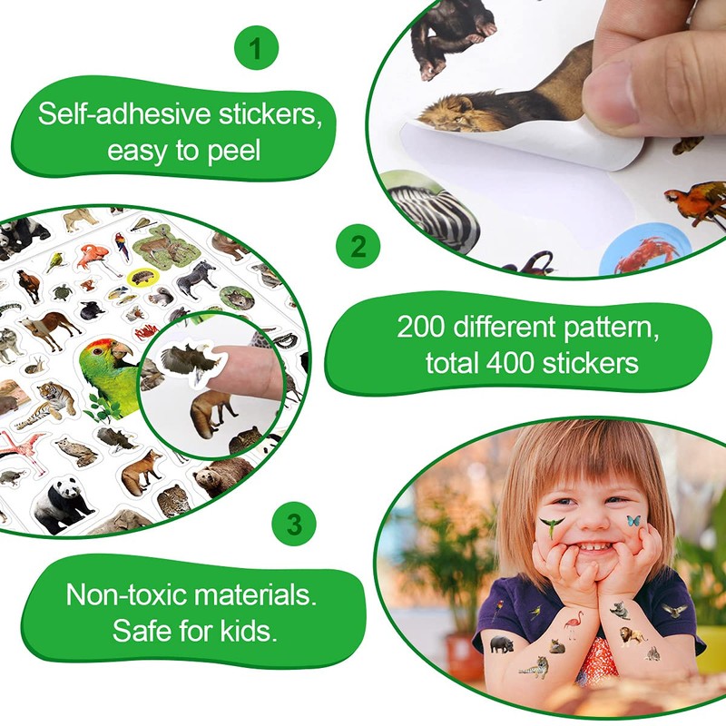 Fancy Land Animal Stickers Jungle Animal Sticker for Kids 8