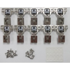 Salice Compact Soft Close Hinge 5/8" Overlay pack of 10 hinges with screws and bumpers CUP35D9