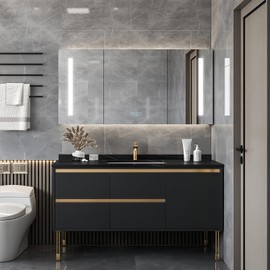 KMERCE Alloy Aluminum Furniture Feet - Replacement Metal Feet for Table, Cabinet, Bathroom Furniture, Sofa, Bed - Solid and Durable Bracket (Gold, 20cm)