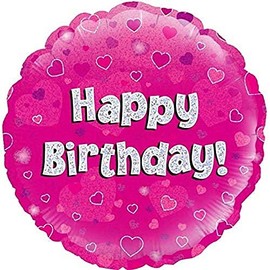 Oaktree UK Oaktree 18" Happy Birthday Pink Holographic