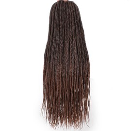 30 Inch Box Braids Crochet Hair 144 Strands Pre-looped Long 3X Braids Twist Braiding Hair Extensions Synthetic Ombre Crochet Hair for Women(18Strands/pack T30#)