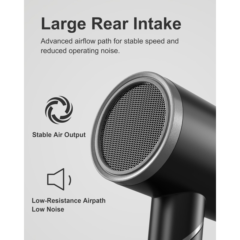 Hair Dryer Blow Dryer with Diffuser, Plasma Ion Hairdryer with