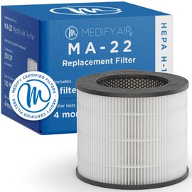 Medify MA-22 Genuine Replacement Filter for Allergens, Smoke, Wildfires, Dust, Odors, Pollen, Pet Dander | 3 in 1 with Pre-filter, True HEPA H13 and Activated Carbon for 99.9% Removal | 1-Pack