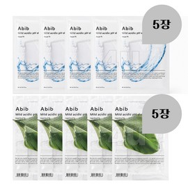 아비브 약산성 pH 시트마스크 수분진정 10매 혼합구성 Abib Mild Acidic pH Sheet Mask Hydrating and Calming 10 Pieces Mixed Set, 1개입 × 10개
