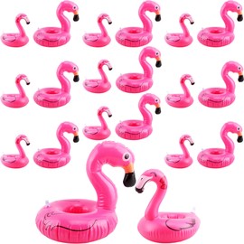 Octaday 20 Pcs Inflatable Flamingo Drink Holders for Pool Party Bachelorette Party, 2 Size