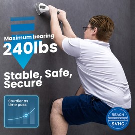 LEVERLOC 2 Pack Shower Grab Bars for Bathtubs and Showers, Easy to Install Suction Shower Handles for Bathroom Removable Handrails for Seniors Elderly Heavy Duty Safety Grip Waterproof Drill Free Gray