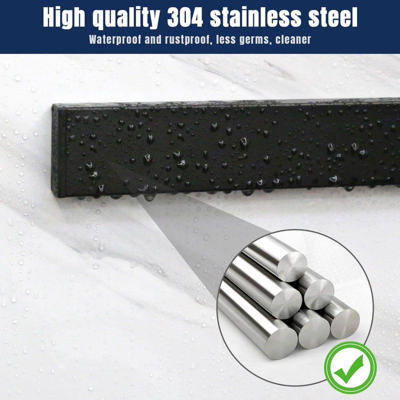Dmore magnetic knife holder for wall—with 4 hooks, No Drilling