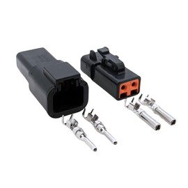 Black Male & Female Connector Set for Deutsch DTP Series DTP04-2P DTP06-2S DTP04-4P DTP06-4S (2 Pin Set)