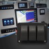 3 Gang Rocker Switch Panel IP65 Waterproof DC12‑24V Blue Light