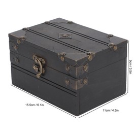 KELFEEAO Vintage Wooden Storage Box, Wooden Jewelry Box Treasure Storage Box Organizer Container Case Chest Trinket Box for Women Girlfriend Grey