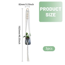 CHGCRAFT 3 Stück Makramee Pflanzenaufhänger Hängender Pflanzenkorb Zimmerpflanzenhalter mit Holzring für Boho Heimdekoration