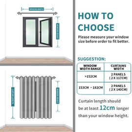 BGment Blackout Curtains for Bedroom Eyelet Thermal Insulated Room Darkening Curtains for Living Room, 2 Window Curtain Panels (W46 X L54, Platinum)