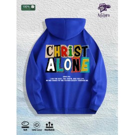 CHRIST ALONE Graphic Hoodie 100% Cotton US Warehouse 7 ColorsColor: Blue, Size: M
