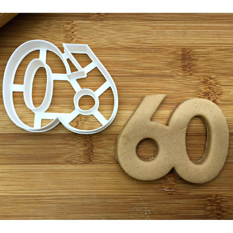Sweet Prints Inc Number 60 Cookie Cutter - Dishwasher Safe
