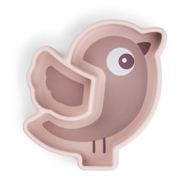 Done by Deer 1749351 Kindersnackteller Stick & Stay - Vogel Birdee rosa