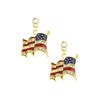 Fashion Trendy Patriotic Mini Curved American Flag Post Back Earrings