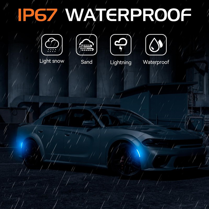 FetonAuto Blue LED Side Marker Lights for Dodge Charger 2015