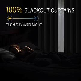 ChrisDowa Linen Textured 100% Blackout Curtains 84 inches Length, 2 Panels Set Thermal Insulated Linen Curtains for Living Room, Privacy Grommet Window Curtains (Mustard Yellow, 52 x 84 Inch)