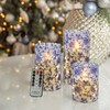 Flickering Flameless Candles Blue and White Porcelain Print, Embedded Star