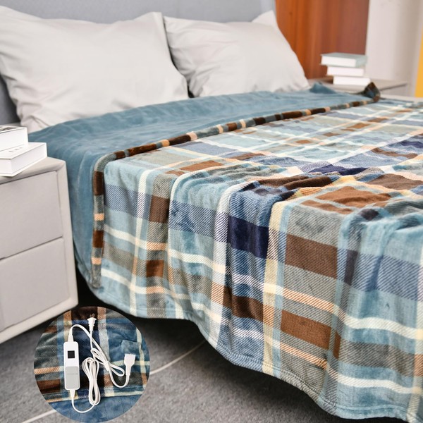 MERRYLIFE Heated Blanket Cozy Soft Electric Blanket with 4 Heating