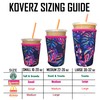 Koverz Medium Violet Whimsy Neoprene Iced Coffee Sleeve, 24 Oz,