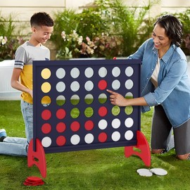 Costway 4ina Kids Giant Row Connect Game Wooden jumbo 4-to-Score Game Set w/Carrying Bag