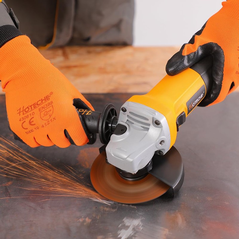 Hoteche 4-1/2-Inch Angle Grinder 6.3-Amp Compact Metal Cutting & Grinding