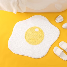 Cute Egg Bath Mat, Extra Soft Absorbent Bath Rug, Non-Slip Comfortable Bathroom Rug, Carpet for Tub, Shower, Bath Room, Machine Wash Dry, 20"x24", Egg