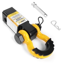 MaxxHaul 51007 15,000 lb Capacity Hitch Mount Trailer Recovery Shackle Tow Hitch with Magnetic 3/4" D-Ring Shackle for 2 inch Receiver with 2 inch Solid Shank for Off-Road Operation