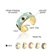 TKMIRA Evil Eye Ring for Women Gold Colorful Enamel Chunky